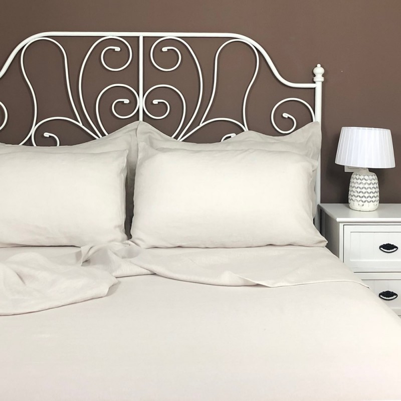 Pure Linen Flat Sheet, Cream, Atlanta