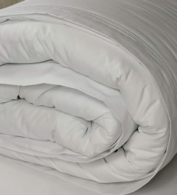 Duvet Cover Egyptian Cotton 200 Thread Count Percale Porto White trim rolled up